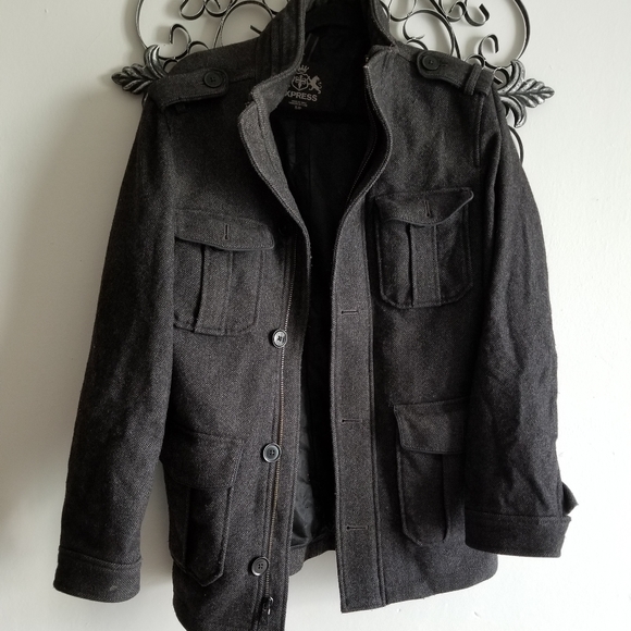 ❌SOLD❌ Express MilitaryStyle Wool Coat - Picture 6 of 11